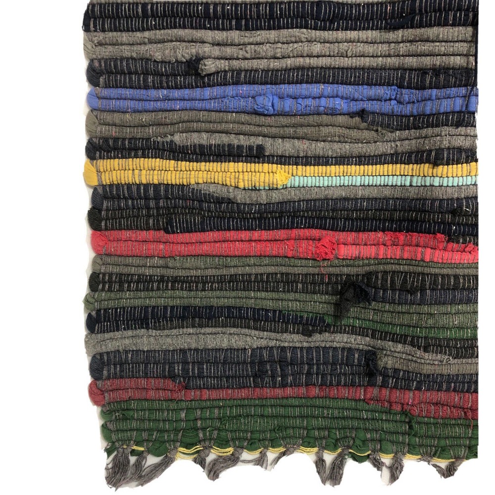 Indian Handmade Chindi Rag Rug Small Rug Ft Throw Rug Washable Hippie Recycled - Picture 1 of 12